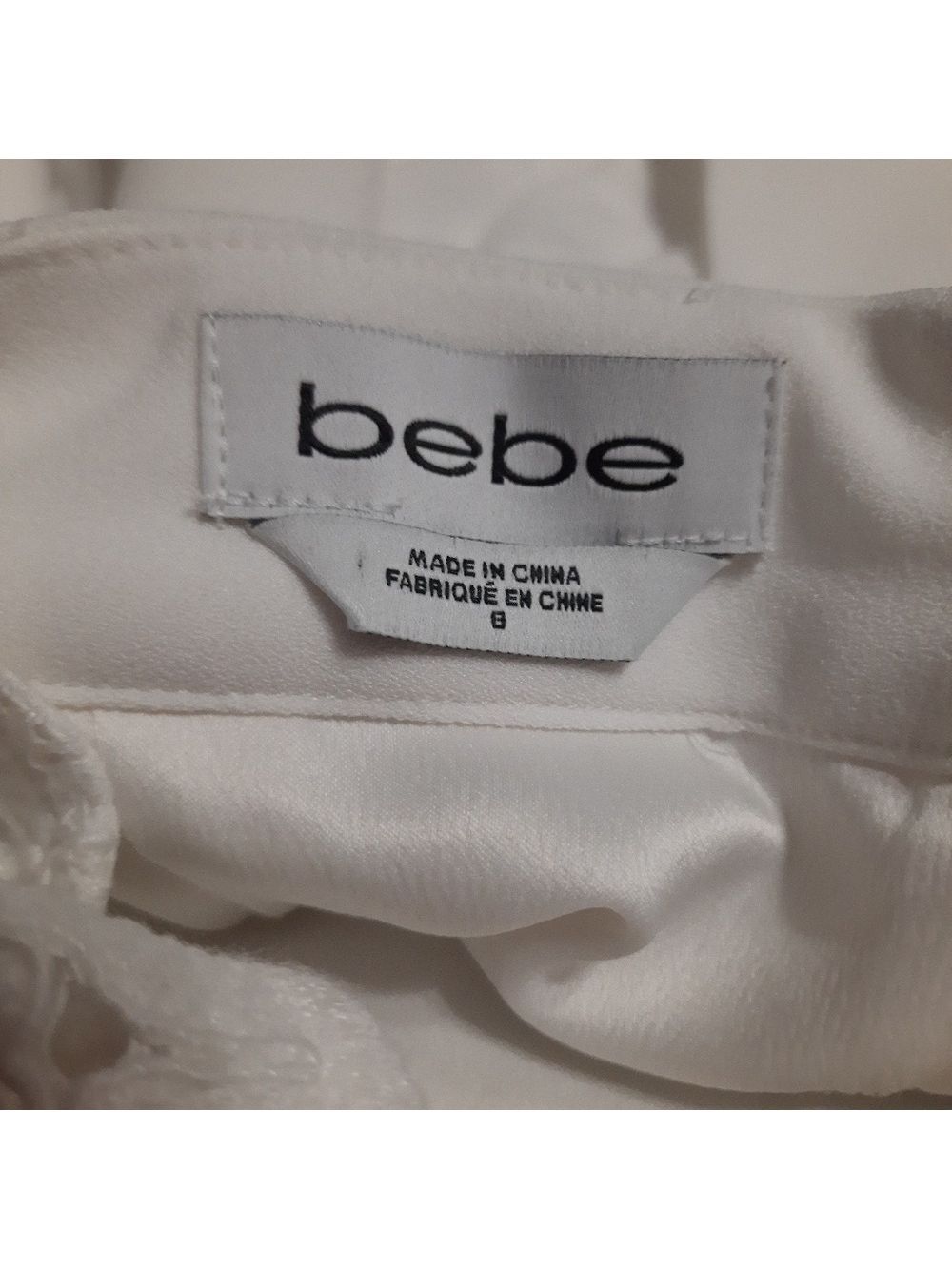 Bebe White Romper Size 8 - Picture 4 of 5
